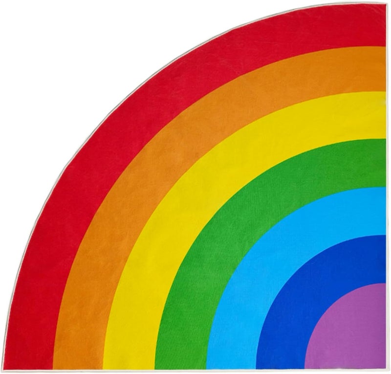 ABREEZE Rainbow Area Rug for Kids Classroom, Home Learning Washable Kids Rug Non-Slip Backing Colorful Rainbow Floor Rug Area Rug Carpet for Room Girls Child Nursery 6.6' - Image 1